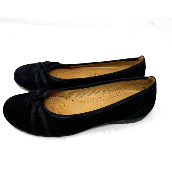Gabor Loafer Hovercraft Laura Look Lovely‎ Suede Leather Ballet Women Black 6 - Picture 5 of 9